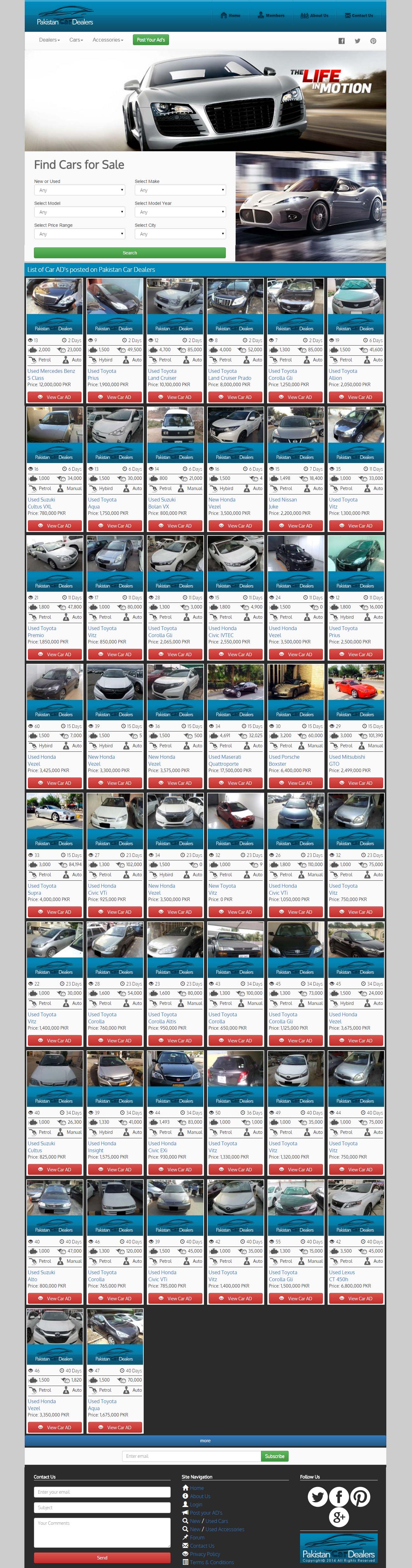 Pakistan Car Dealers Website Screenshot